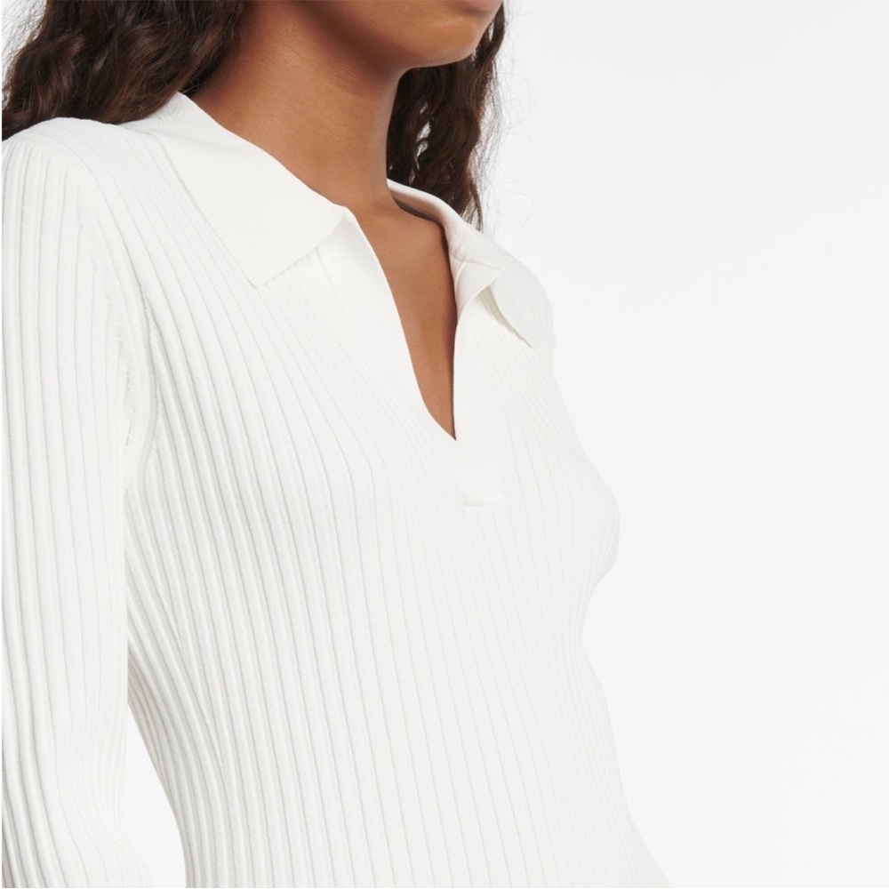 HELMUT LANG | White Long Sleeve Dress - Picture 3 of 4